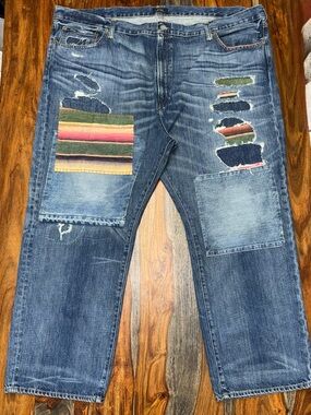 Polo Ralph Lauren Patchwork Hampton Relaxed Straight Men’s Jeans Size 50 x 30